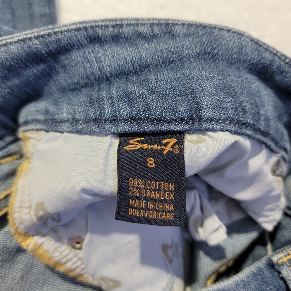 Seven 7 Boot Cut Denim Jeans Mid Rise Logo Pockets Size 8 - Picture 9 of 14